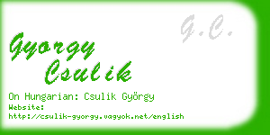 gyorgy csulik business card